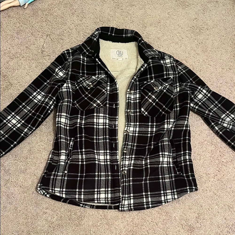 Plaid Black and White Women's Jacket